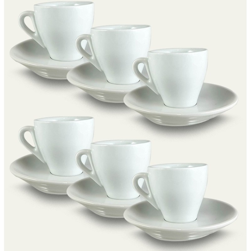 SET 6 TAZZE CAFFE C/P BIANCHE