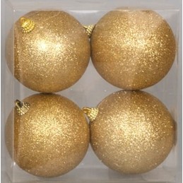 4 SFERE 8cm GLITTER ORO