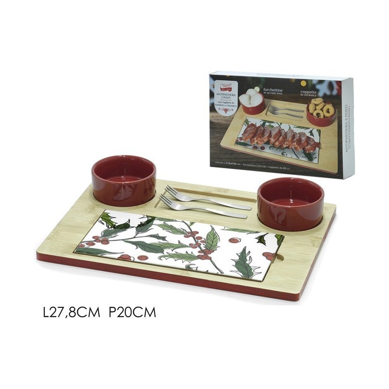 SET TAGLIERE BAMBOO/CERAM.