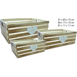 CASSETTE 3PZ LEGNO CUORE