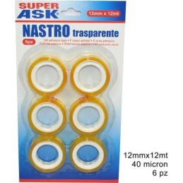 NASTRO TRASPARENTE 6PZ 12mm