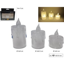 CANDELE LED 3PZ BIANCO CALDO