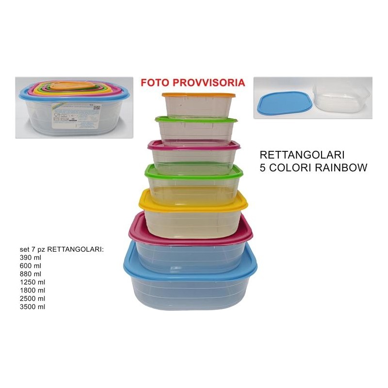 CONTENITORI PLASTICA RETT.7PZ