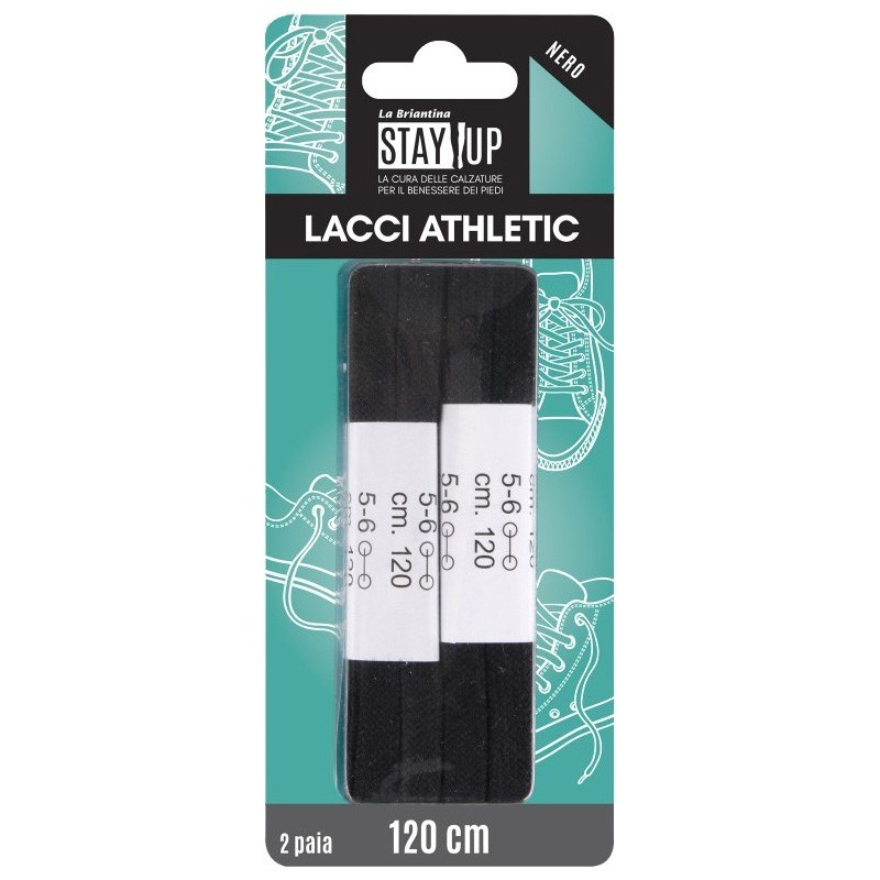 LACCI PIATTI 120cm 2PAIA NERI