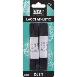 LACCI PIATTI 150cm 2PAIA NERI