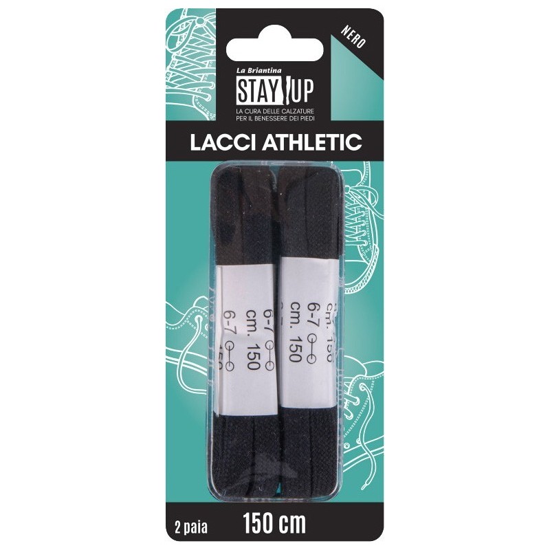 LACCI PIATTI 150cm 2PAIA NERI