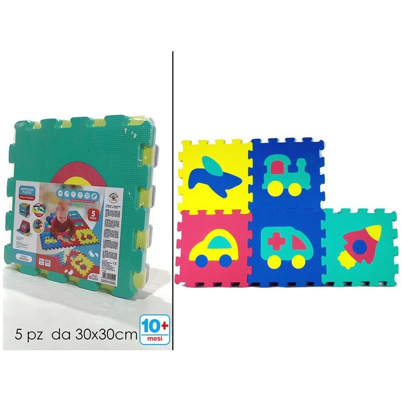 TAPPETINO PUZZLE 5PZ C/VEICOLI