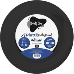 PIATTI PLAST.FRUTTA NERI 25PZ