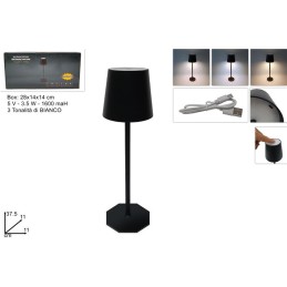 LAMPADA DA TAVOLO LED RICARICABILE NERO