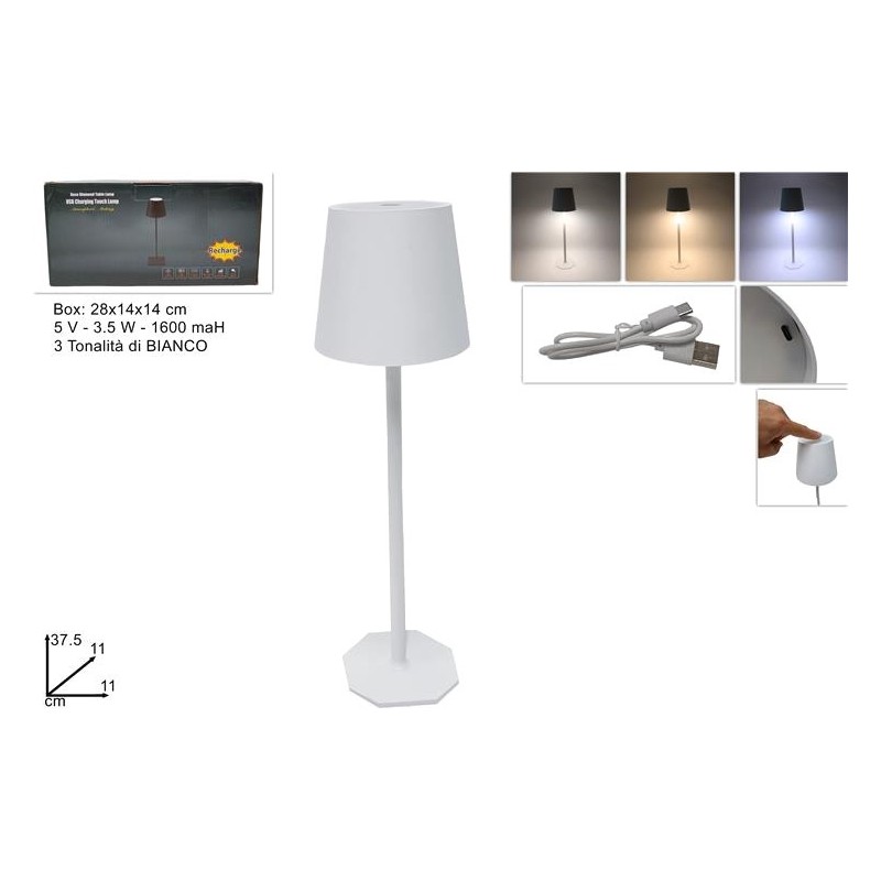 LAMPADA DA TAVOLO LED RICARICABILE BIANCO