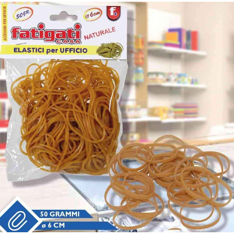 ELASTICI UFFICIO 50g 6cm NATUR