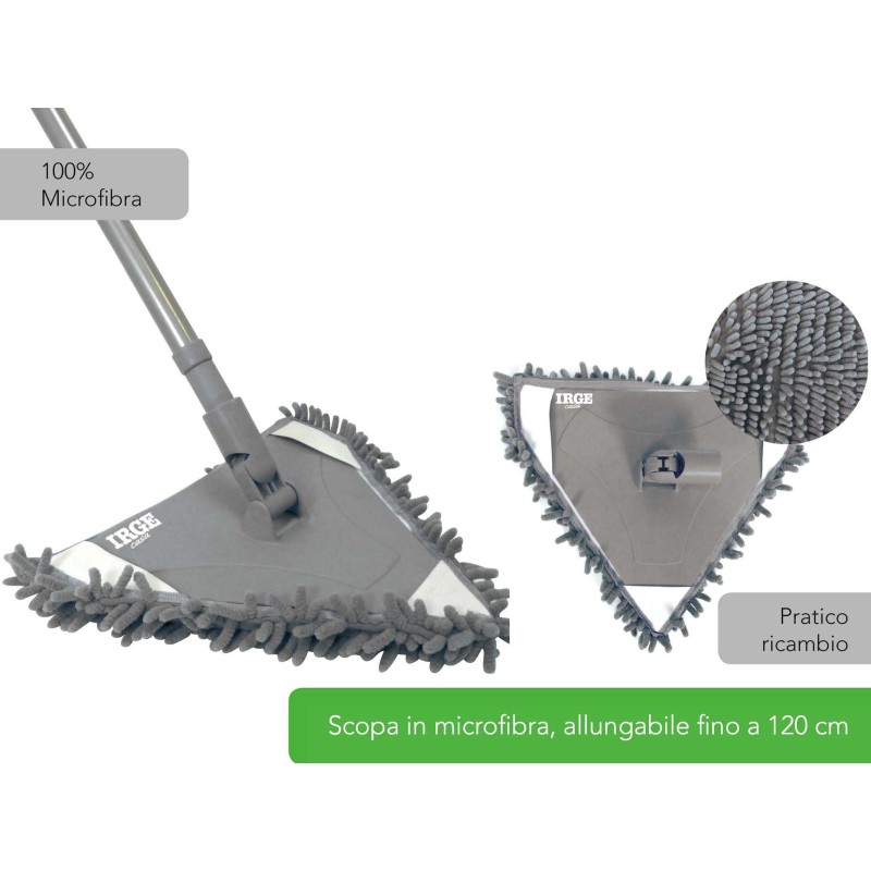 SCOPA MICROFIBRA TRIANGOLARE C/MAN. IRGE