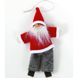 BABBO NATALE 14cm ROSSO/GRIGIO