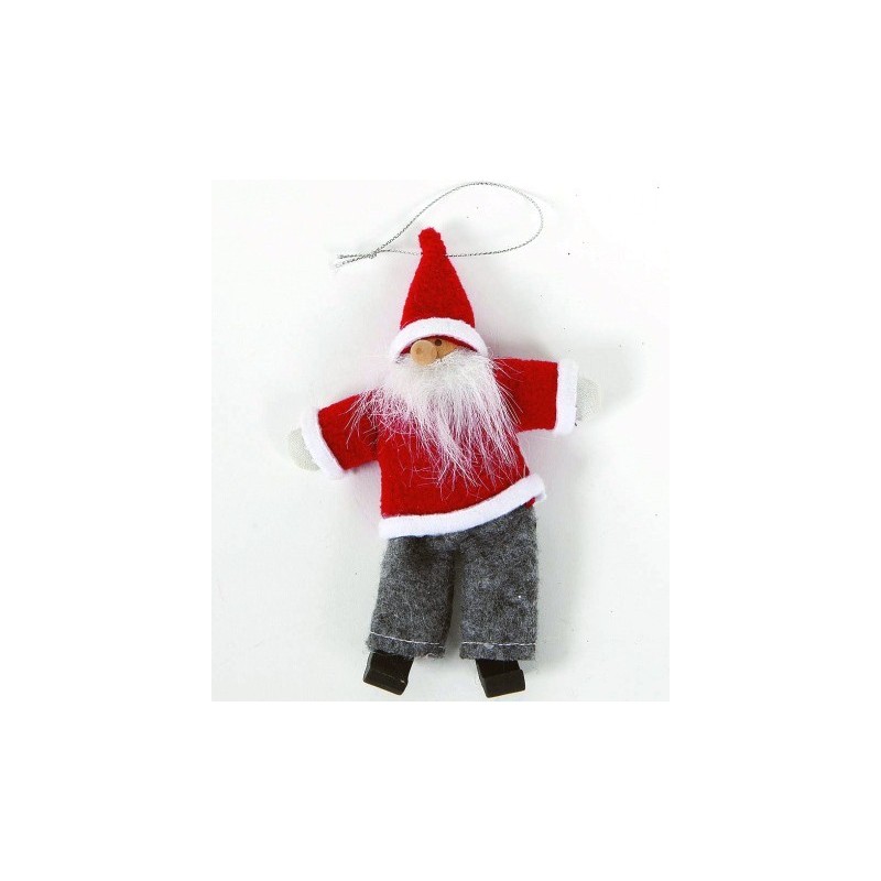 BABBO NATALE 14cm ROSSO/GRIGIO