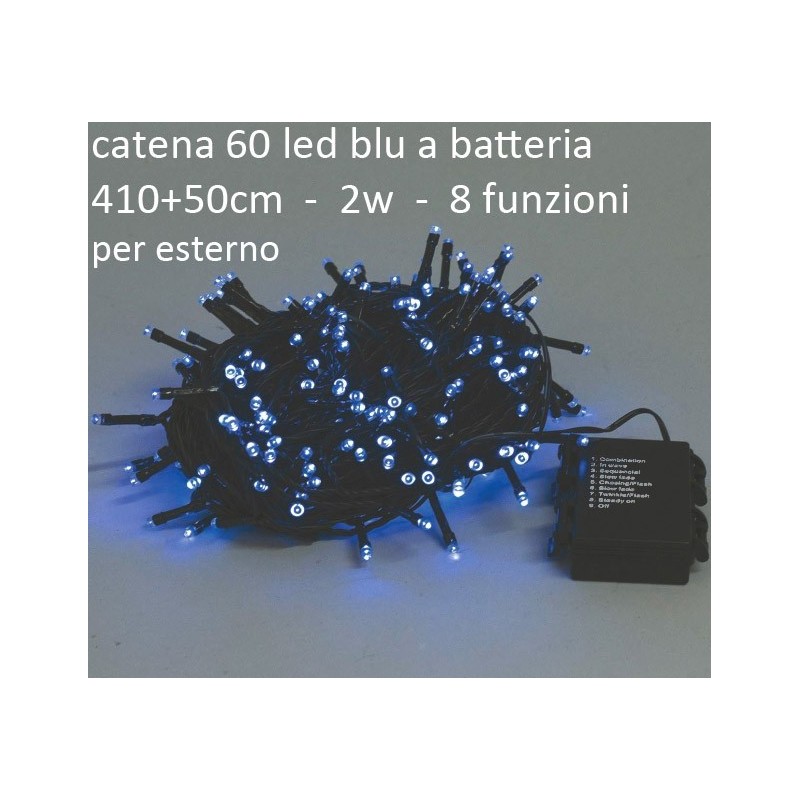 LED 60 BLU ESTERNO BATTERIA