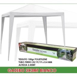 GAZEBO 3x3 BIANCO POLIETILENE