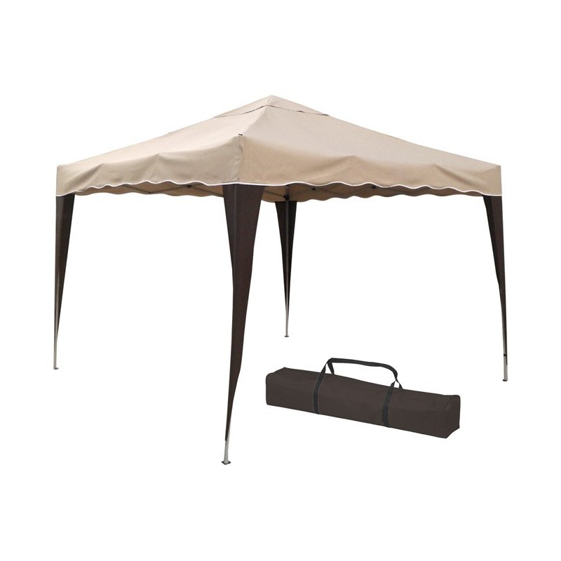 GAZEBO PIEGH.C/BORSA 3x3 BEIGE