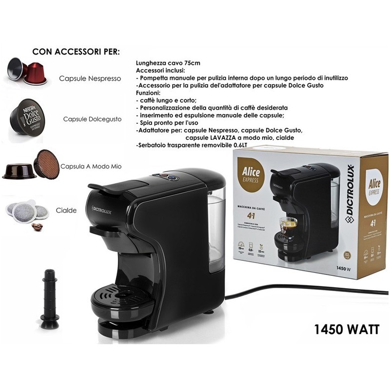 MACCHINA CAFFE 4in1 ALICE EXPRESS 1450W