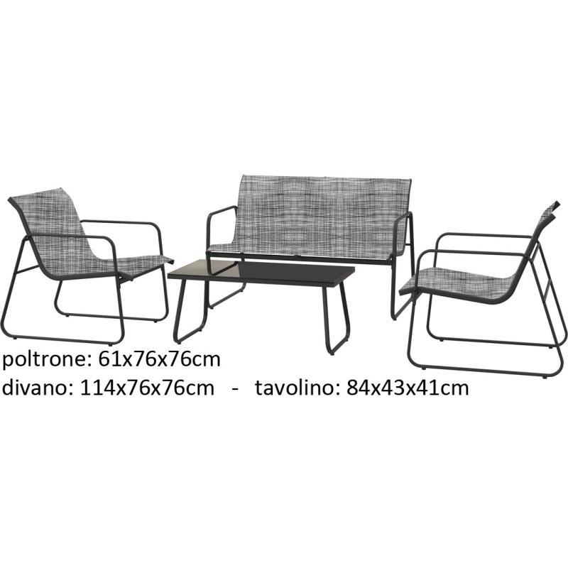 SET SOFA ACCIAIO SUNSHINE