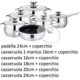 BATTERIA 12 PZ. ACCIAIO INOX