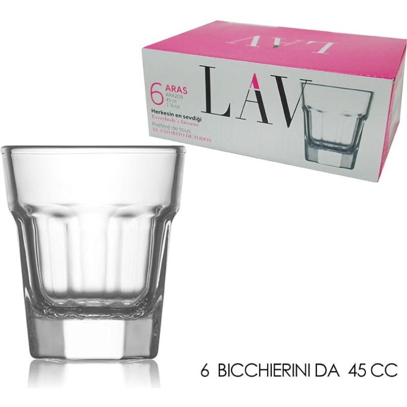 SET 6 BICCHIERINI LIQUORE ARAS