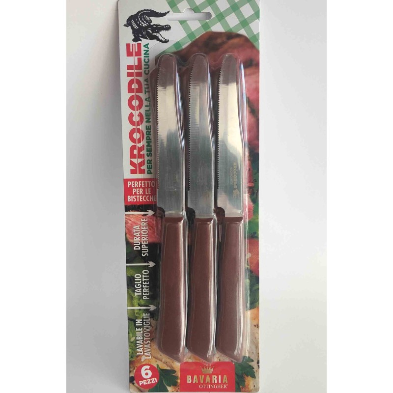 COLTELLI TAVOLA 6PZ MARRONE