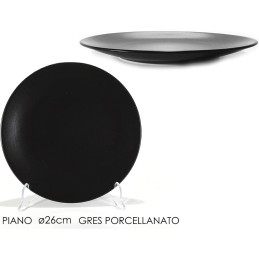 PIATTO PIANO 26cm NERO MAT