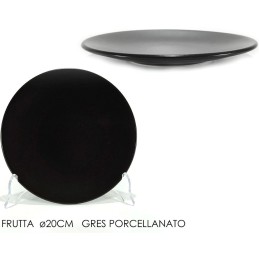 PIATTO FRUTTA 20cm NERO MAT