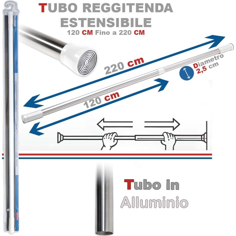 BASTONE TENDA DOCCIA 120/220 B