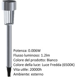 LAMPIONCINO LED SOLARE INOX