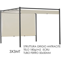 GAZEBO 3x3 PERGOLA ORIENTABILE