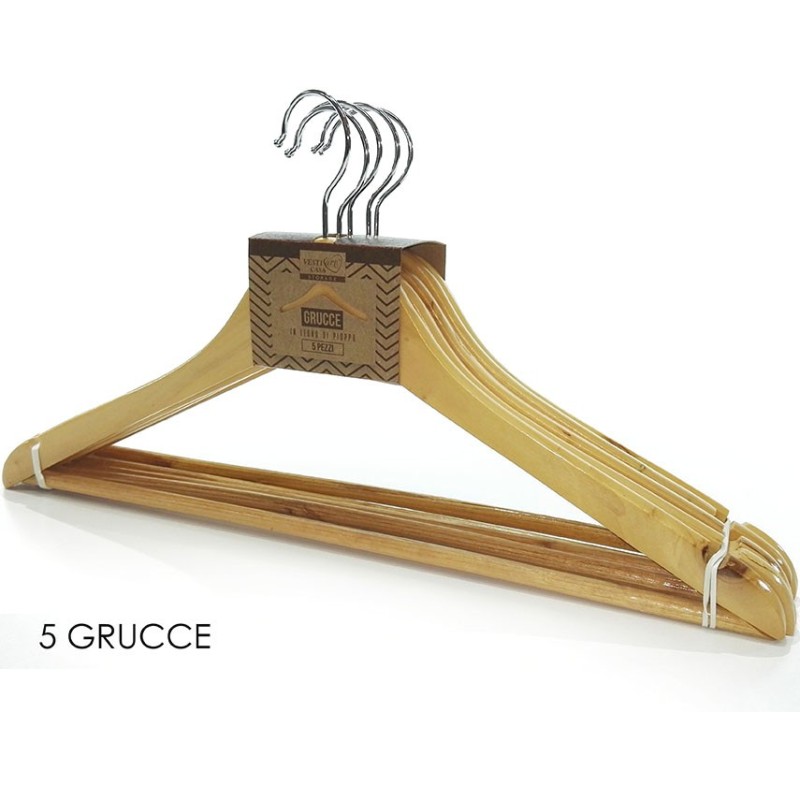 SET 5 GRUCCE LEGNO NATURALE