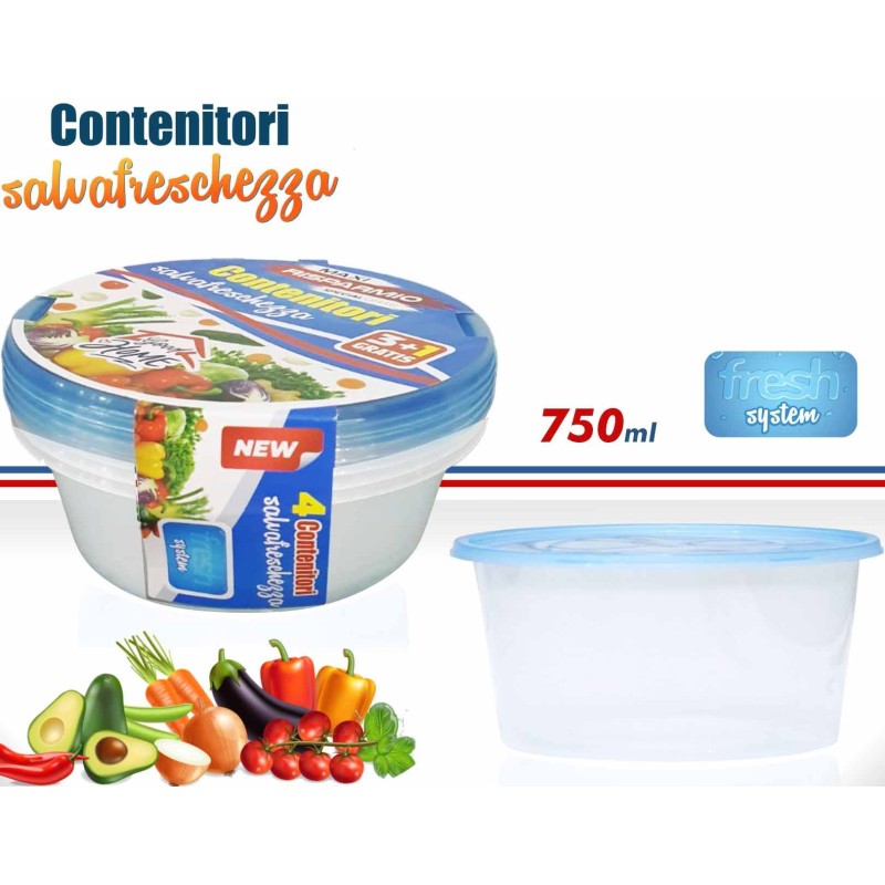 CONTENITORI 4PZ TONDI 750ML