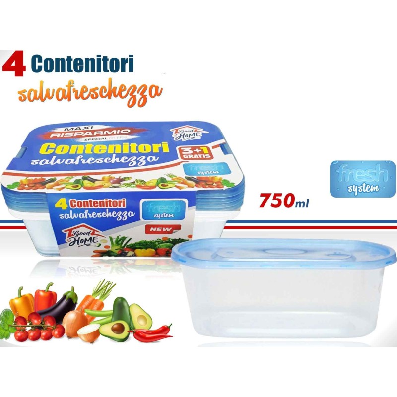 CONTENITORI 4PZ OVALI 750ML