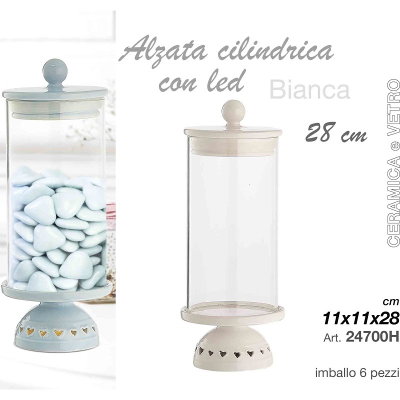 ALZATA BIANCA 28cm CILINDR+LED