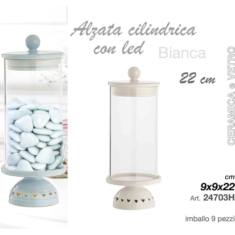 ALZATA BIANCA 22cm CILINDR+LED