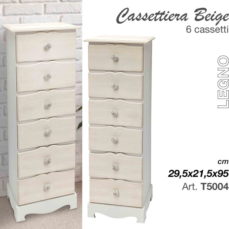 SETTIMINO 6 CASSETTI BEIGE