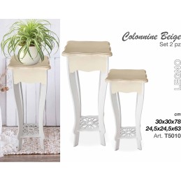 SET 2 PZ COLONNINE BEIGE GDM