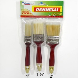 SET 3 PENNELLI PITTURA