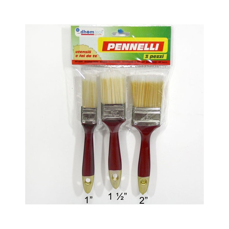 SET 3 PENNELLI PITTURA