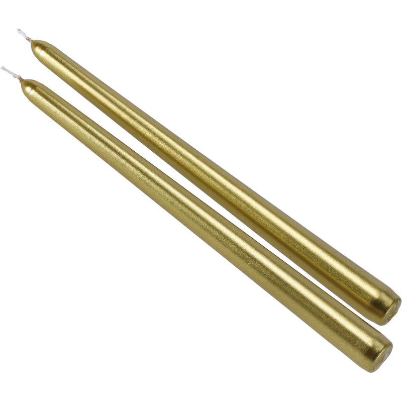 S/2 CANDELE STICK MET.ORO 25cm