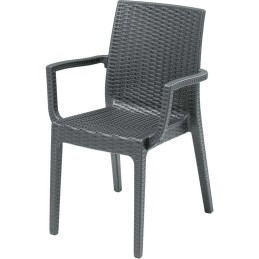 SEDIA DAFNE C/BRACC. ANTRACITE POLIPROP. EFFETTO RATTAN