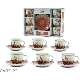 BOX CAFFE 6+6 9CL RED FLORAL