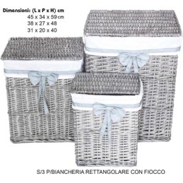 SET 3 P/BIANCHERIA RETT.FIOCCO