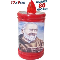 LUMINO VOTIVO PADRE PIO ROSSO