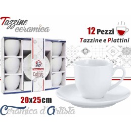 TAZZINE 6PZ BIANCHE + PIATTINO