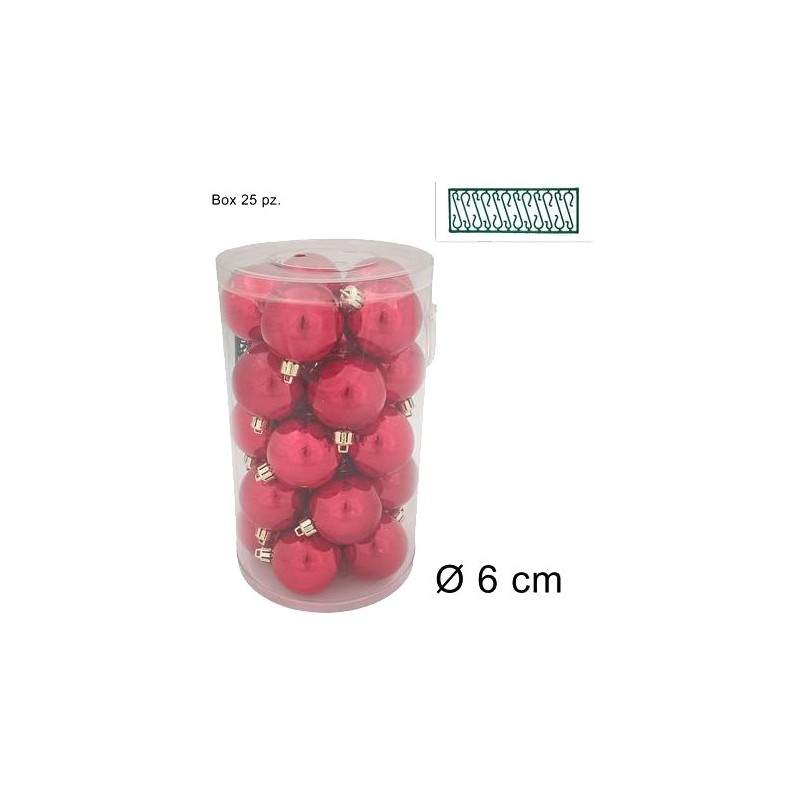 PALLE 6cm 25 PZ ROSSO