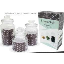 BARATTOLI VETRO 3PZ COLOR BOX