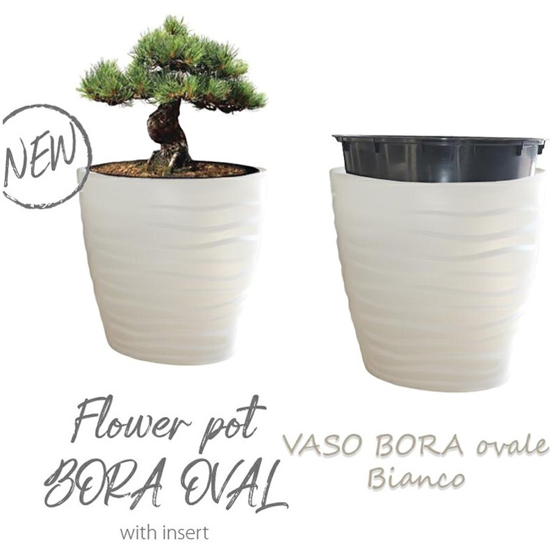 VASO BORA OVALE 60x39x58 BIANC