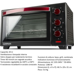 FORNO 20LT NERO VENTILATO MORO G3FERRARI